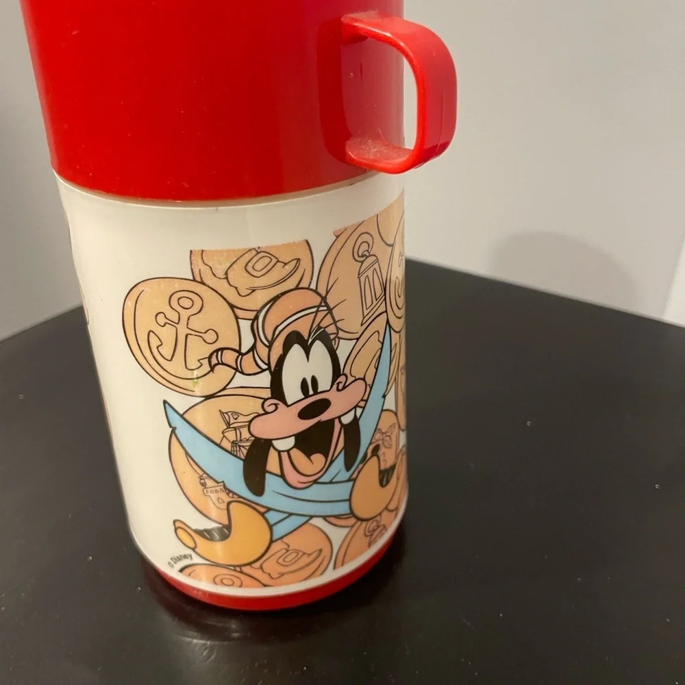 Disney Vintage Thermo Flask Aladdin Mickey Mouse, Goofy and Donald Duck Pirate